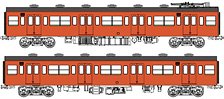 1/80(HO) J.N.R. Series 103 Original Window, Non-Air-Conditioned Car Orange Vermillion #1 with Motor Additional Two Car Set K (MOHA103 + MOHA102M) (w/Motor) (Add-On 2-Car Set) (Model Train)