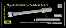 IV号戦車 F2型用75mm KwK40 L/43 3Dプリンター製砲身 (ライフィールド用) (プラモデル)