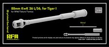 タイガーI用88mm KwK36 L/56 3Dプリンター製砲身 (ライフィールド/タコム/タミヤ用) (プラモデル)