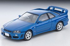 TLV-N353b Nissan Skyline 2 Door Sports Coupe 25GT TURBO w/Option Parts (Blue) 2000 (Diecast Car)