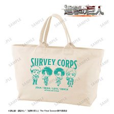Attack on Titan Assembly Chibi Chara Activity Ver. Big Zip Tote Bag (Anime Toy)