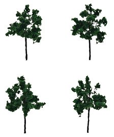 Hardwood (Deep Green, 4 Pieces) (Model Train)