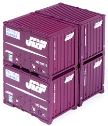 Double Stack Container 19D (Old color) (6 Pieces) (Model Train)