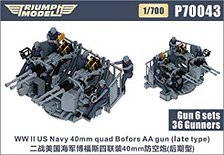 WWII US Navy 40mm Quad Bofors AA gun (late type) (Plastic model)