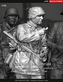 WWII ドイツ ポトー迎撃戦 ハンセン戦闘団のM1カービンを持つ小銃手 バルジの戦い1944 (プラモデル)