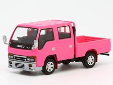 いすゞ エルフ(ELF) ダブルキャブ カスタムバージョン ピンク RHD (ミニカー)