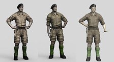 British AFV Crew Africa set 2 (3 figures) (Plastic model)