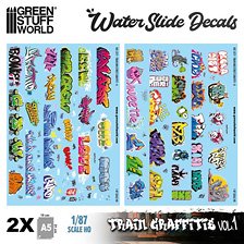 Waterslide Decals Model railway graffiti decals 1:87 HO (Set-1) (Material)
