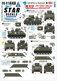 ベトナム戦争のM113＃2 第50歩兵(機械化)連隊第1大隊のM113A1 ACAV (デカール)