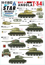 現用 アンゴラ内戦＃1 MPLA/FAPLAのT-34-85戦車 1970-80年代 (デカール)