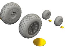 P-40N Wheels (diamond tread) (for Eduard) (Plastic model)