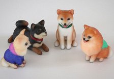 Dog Set A (4 Pieces) [1/35, Colored] (Model Train)