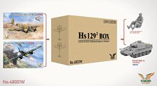 Henschel Hs129 Box (TKO48001 + TKO48002 + 1/48 Pzkpfwg.V Panther A & Pilot figure) Limited Edition (Plastic model)