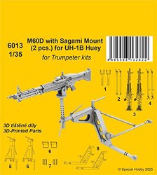 UH-1B ヒューイ用M60D機関銃 w/サガミマウント (2個入) (トランぺッター用) (プラモデル)