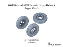WWII ドイツ L4500Rマウルティア重ハーフトラック 自重変形タイヤセット (ズベズダ3603用) (プラモデル)