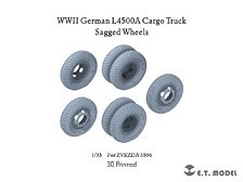 WWII ドイツ L4500Aカーゴトラック 自重変形タイヤセット (ズベズダ3596用) (プラモデル)