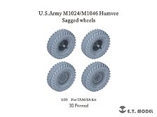 現用 アメリカ M1024/M1046ハンビー 自重変形タイヤセット (タミヤ用) (プラモデル)
