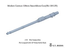 現用 ドイツ レオパルド2A6/A7主力戦車 120mm Rh-120 L/55滑腔砲 砲身 (タミヤ用) (プラモデル)