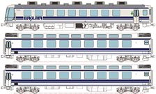 16番(HO) ユーロライナー・カートレイン名古屋3両セット (3両セット) (塗装済み完成品) (鉄道模型)