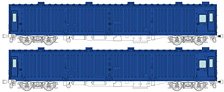 16番(HO) マニ44・青15号塗装、2両セット (2両セット) (塗装済み完成品) (鉄道模型)