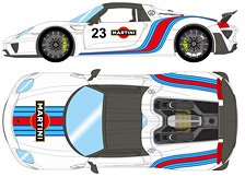 Porsche 918 Spyder weissach package 2011 Rear Wing up White / Martini Stripe (Diecast Car)
