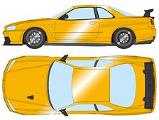 BUILT BY LEGENDS Mine`s Skyline GT-R(BNR34) Yamabuki Yellow (Diecast Car)