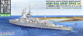 WW II German Navy Ironclad Vessel Admiral Graf Spee w/Etching Parts (Plastic model)