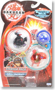 Bakugan Starter Pack Evolution Kit 1 (Cross Dragonoid-black, Master Ingram-Red, Minx Elfin-Blue) (Active Toy)