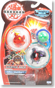 Bakugan Starter Pack Evolution Kit 1 (Cross Dragonoid-Red, Master Ingram-black, Minx Elfin-Green) (Active Toy)