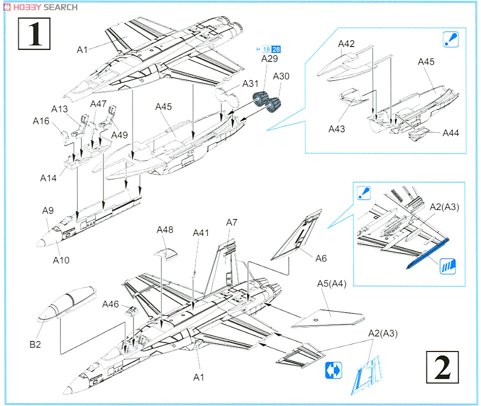 EA-18G グラウラー VQA-141 「シャドウホークス」 & VX-9 「バンパイアーズ」 (プラモデル) 設計図1