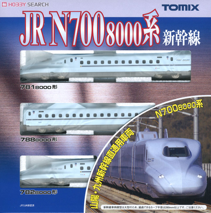 J.R. Series N700-8000 Sanyo/Kyushu Shinkansen (Basic 3-Car Set) (Model Train) Package1