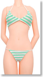 Swim wear / Border Bikini (Mint Green) (Fashion Doll)