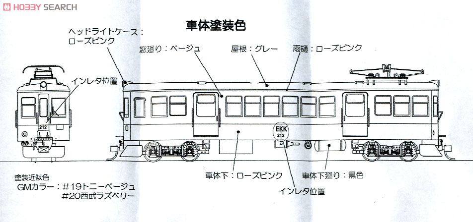 越後交通栃尾線 モハ212 電車 (雨どい付) (組み立てキット) (鉄道模型) 塗装2