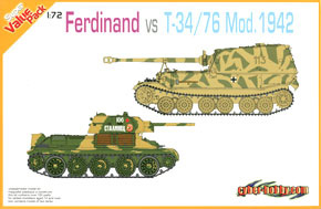 WWII German Ferdinand VS Soviet T-34/76 (Plastic model)