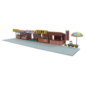 [Miniatuart] Good Old Diorama Series : Street Vender Set B (Unassembled Kit) (Model Train)