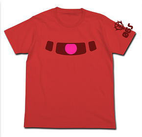 Gundam Char Zaku Mono Eye Phosphorescent T-Shirts French Red M (Anime Toy)