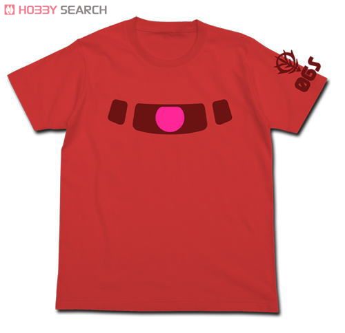 Gundam Char Zaku Mono Eye Phosphorescent T-Shirts French Red M (Anime Toy) 商品画像1