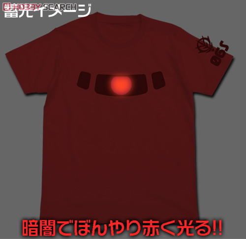 Gundam Char Zaku Mono Eye Phosphorescent T-Shirts French Red M (Anime Toy) 商品画像2