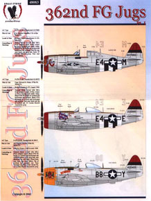 P-47D サンダーボルト バブルトップ/レザーバック デカール 362nd FG ジョグズ パート1 (プラモデル)