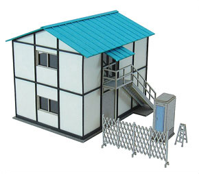 [みにちゅあーと] なつかしのジオラマシリーズ プレハブ小屋A (組み立てキット) (鉄道模型)