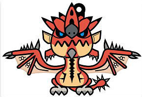 Monster Hunter x Panson Rubber Key Ring (Rathalos) (Anime Toy)
