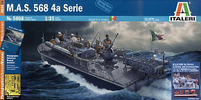 イタリア海軍 魚雷艇MAS 500級 & クルー6体 (エッチングパーツ/資料写真集付) (プラモデル)