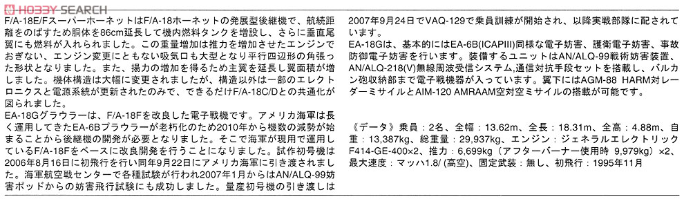 EA-18G グラウラー (プラモデル) 解説1