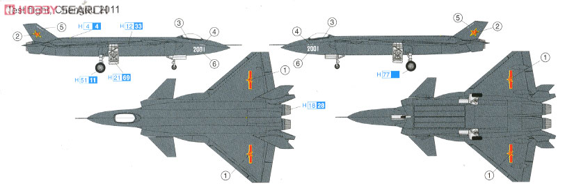 J-20 中国空軍 ステルス戦闘機 (プラモデル) 塗装2
