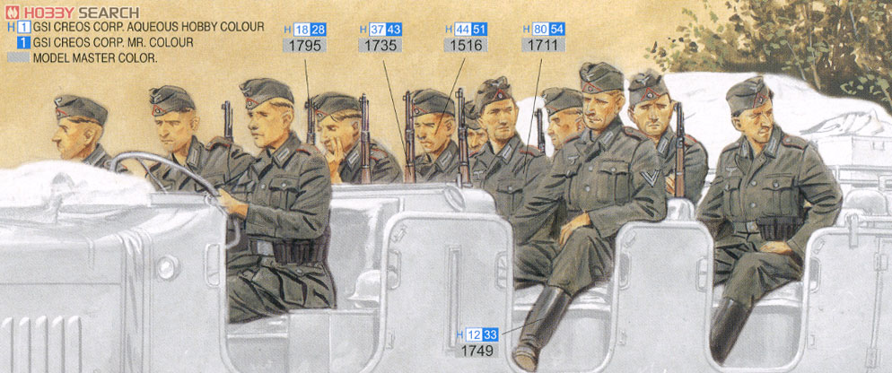 WW.II ドイツ軍 ハーフトラック乗車兵 (プラモデル) 塗装1
