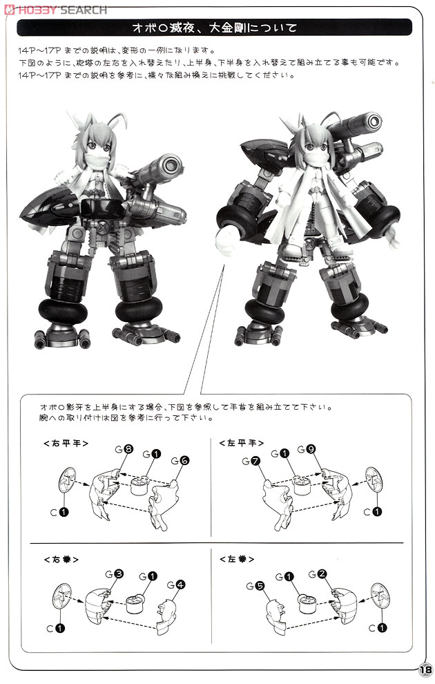 Pest X-san Byakuya Ver. & Oboro Eiga DX Variable Set (Plastic model) 設計図16 Modal