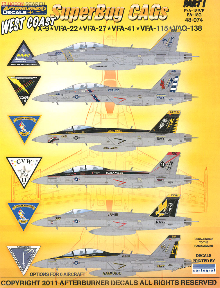 F/A-18E/F&EA-18G ウエストコースト スーパーバグCAG part.1 デカール (プラモデル) 商品画像6