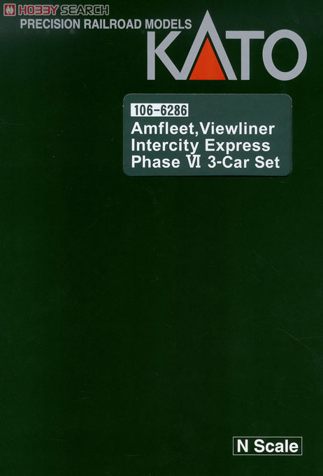Amtrak Amfleet, Viewliner Intercity Express Phase VI 3-Car Set (増結・3両セット) ★外国形モデル (鉄道模型) パッケージ1