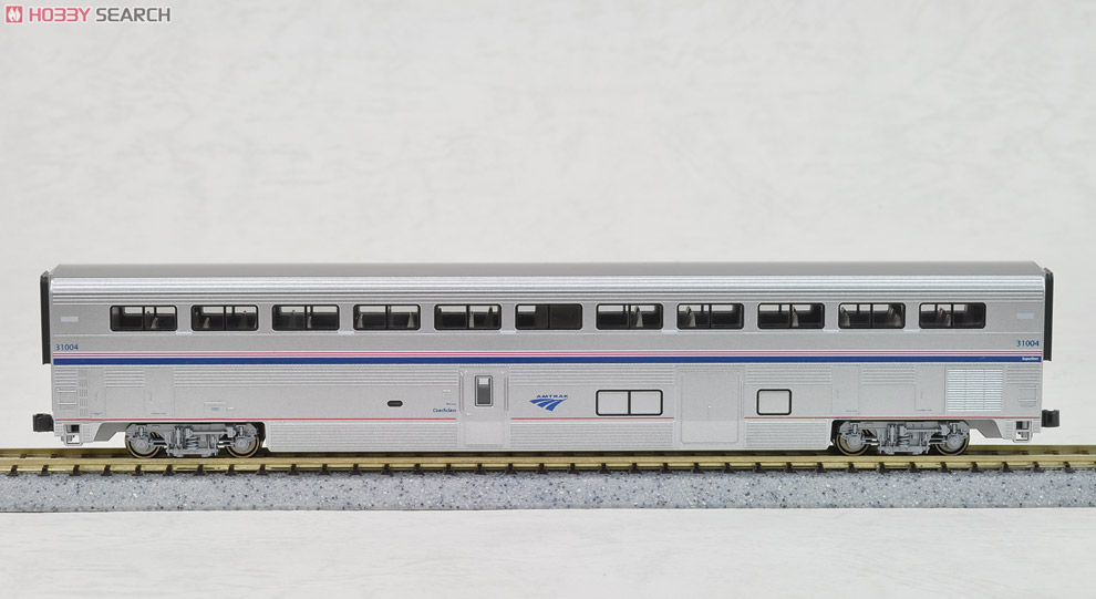 Amtrak Superliner Passenger Car Phase IVb, 4 Car Set A (アムトラックスーパーライナー客車・銀/赤青白帯) (増結A・4両セット) ★外国形モデル 商品画像1