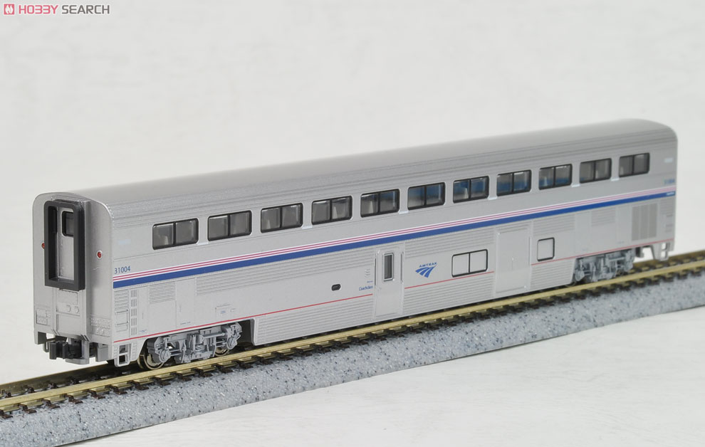 Amtrak Superliner Passenger Car Phase IVb, 4 Car Set A (アムトラックスーパーライナー客車・銀/赤青白帯) (増結A・4両セット) ★外国形モデル 商品画像2